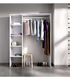 Vestidor Siles para dormitorio 3 baldas acabado blanco 187 cm(alto)140 cm(ancho)40 cm(fondo)