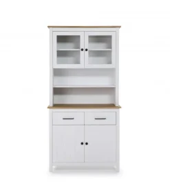 Vitrina 4 puertas 2 cajones Mariana acabado blanco 180 cm(alto) 90 cm(ancho) 40 cm(largo)