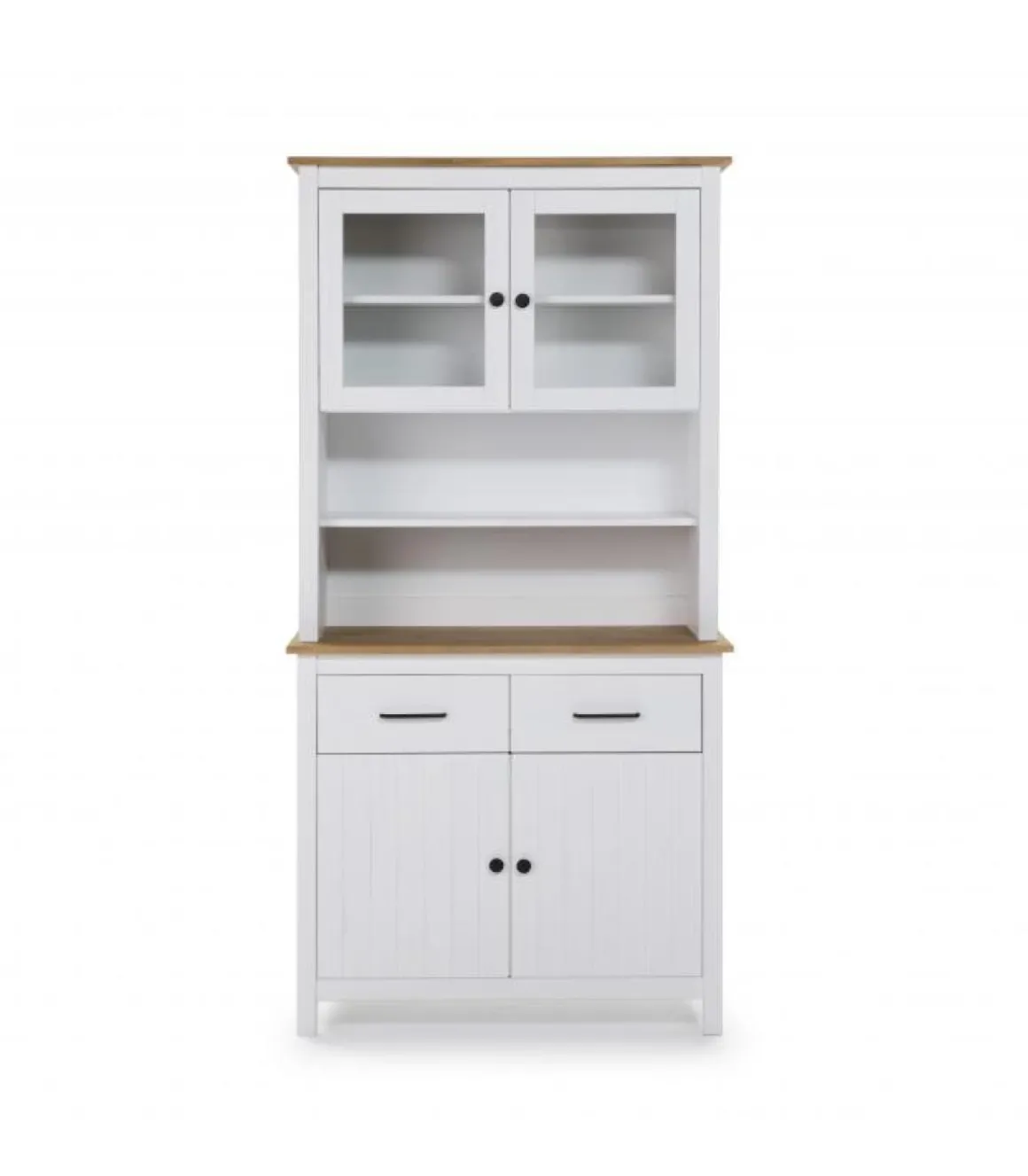Vitrina 4 puertas 2 cajones Mariana acabado blanco 180 cm(alto) 90 cm(ancho) 40 cm(largo)