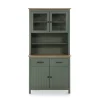 Vitrina 4 puertas 2 cajones Mariana acabado verde, 180 cm(alto) 90 cm(ancho) 40 cm(largo)