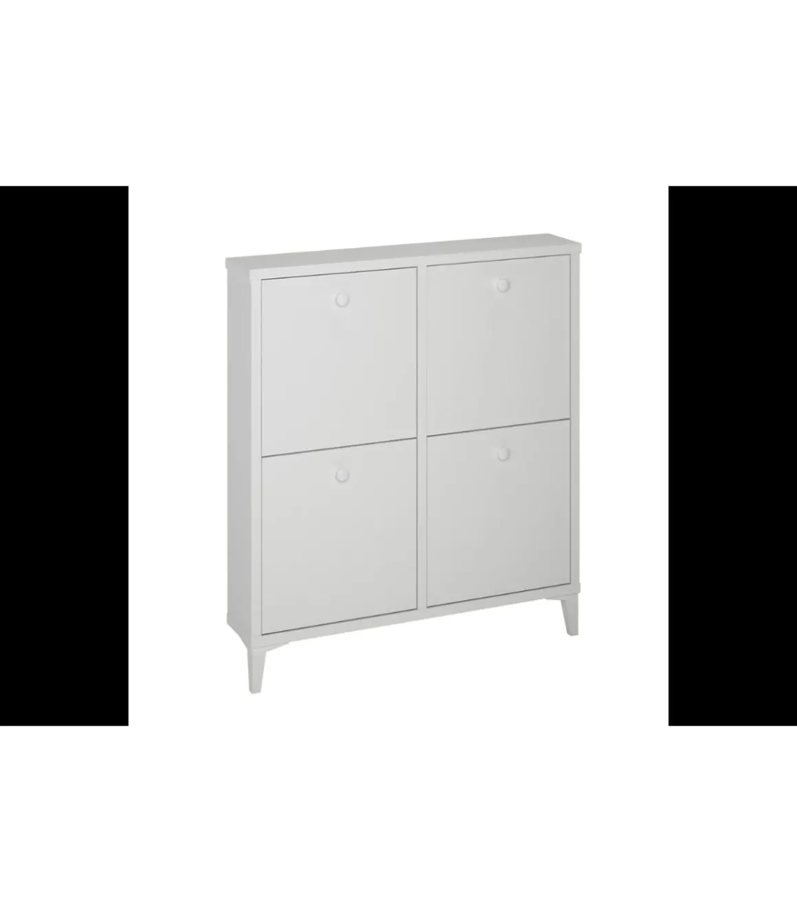 Zapatero cuatro trampones en blanco. 90.6 cm(ancho) 103 cm(altura) 20 cm(fondo)