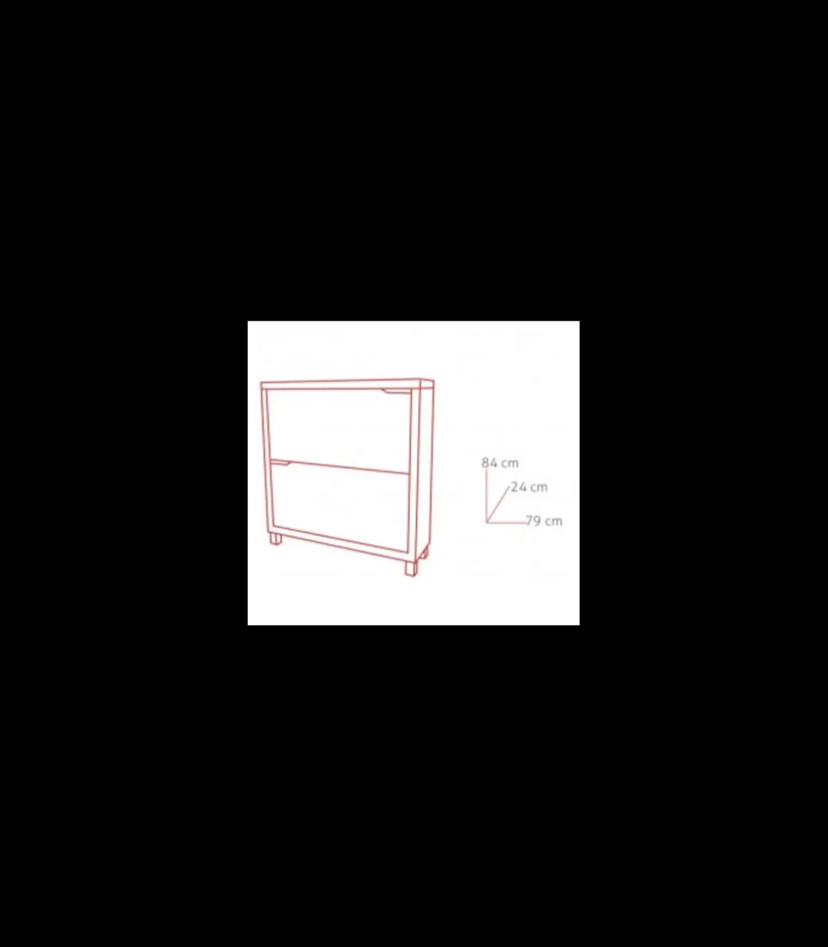 Zapatero 2 puertas kubox acabado blanco, 79 cm(ancho) 84 cm(altura) 24 cm(fondo)