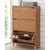 Zapatero 3 puertas kubox acabado maple, 79cm(ancho) 119cm(altura) 24cm(fondo)