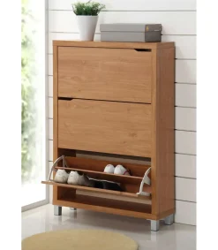 Zapatero 3 puertas kubox acabado maple, 79cm(ancho) 119cm(altura) 24cm(fondo)
