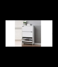 Zapatero 3 puertas kubox acabado blanco, 79 cm(ancho) 119 cm(altura) 24 cm(fondo)