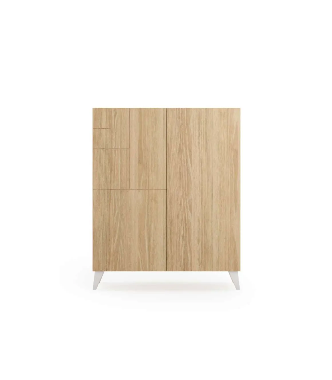 Zapatero 2 puertas modelo 514 acabado roble oscuro patas blancas, 112x90x27 (alto x ancho x fondo)