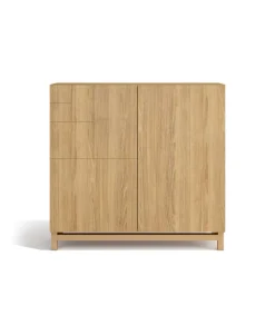 Zapatero 2 puertas modelo 513 acabado roble oscuro, 90x90x27 (alto x ancho x fondo)