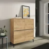 Zapatero 4 puertas Tokio en roble gold. 101cm(ancho) 96.5cm(altura) 33cm(fondo)