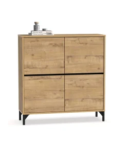 Zapatero 4 puertas Tokio en roble gold. 101cm(ancho) 96.5cm(altura) 33cm(fondo)