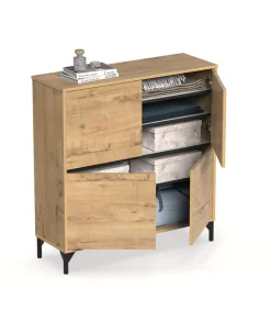 Zapatero 4 puertas Tokio en roble gold. 101cm(ancho) 96.5cm(altura) 33cm(fondo)